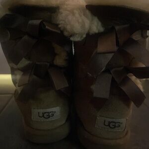 UGG Chestnut Ribbon-Back Shearling Boots